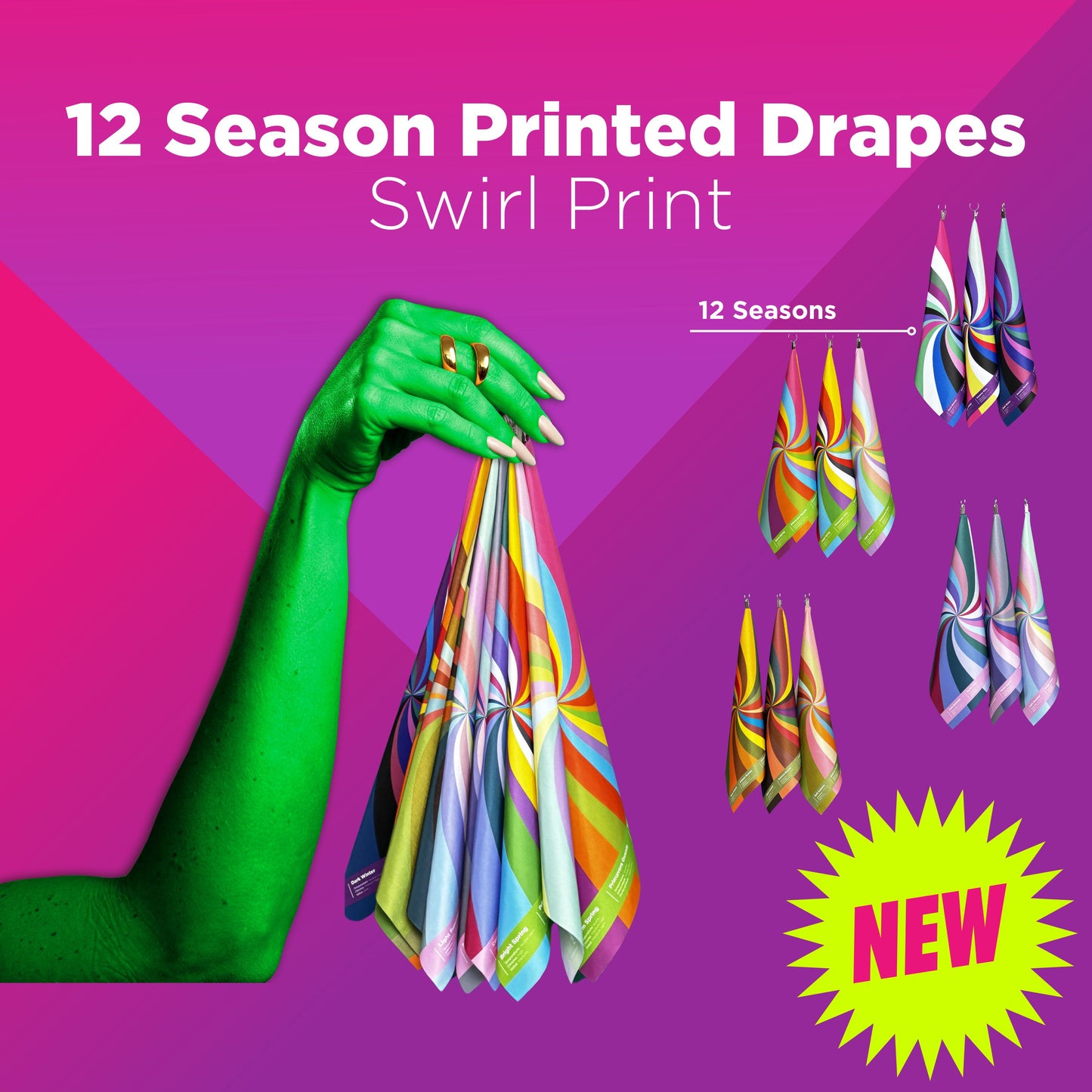 12 Season Printed Drapes - Swirl Print