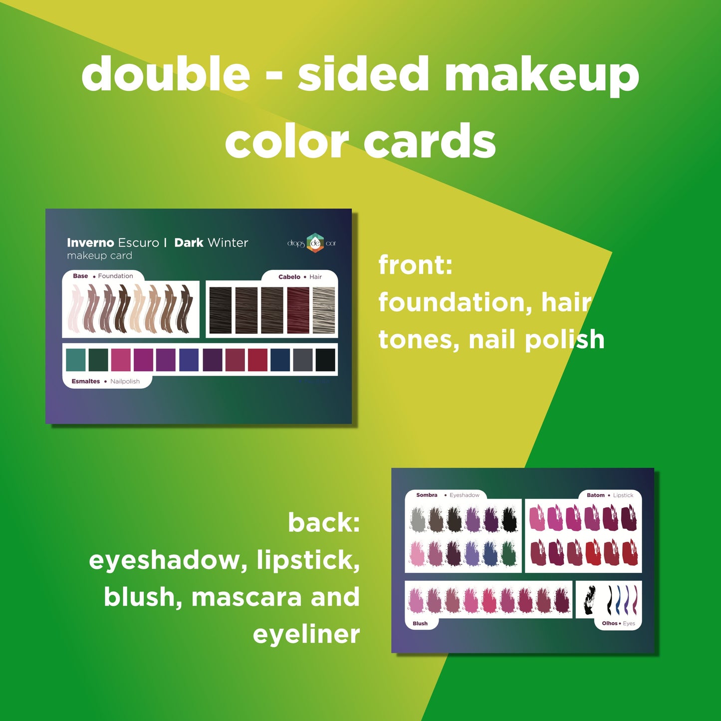Tarjetas de colores de maquillaje - Kit 12 estaciones 