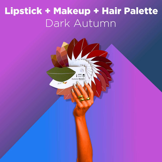 Dark Autumn - Lipstick + Hair + Makeup Color Palette